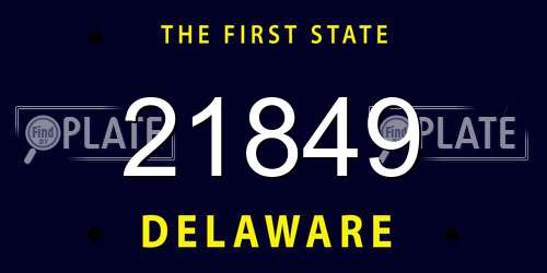 21849 Delaware License Plate