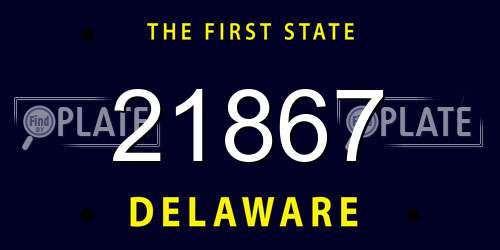 21867 Delaware License Plate