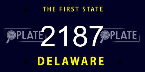 2187 Delaware License Plate