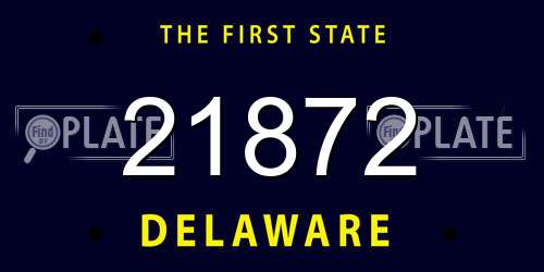 21872 Delaware License Plate