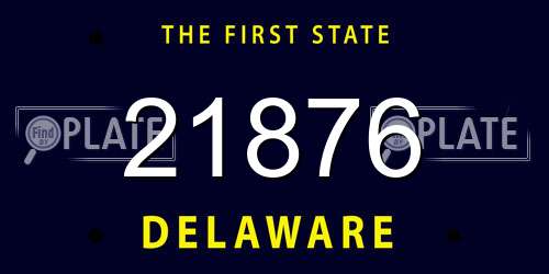 21876 Delaware License Plate