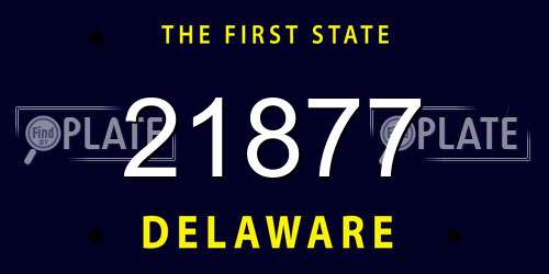 21877 Delaware License Plate