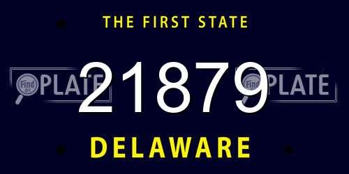 21879 Delaware License Plate