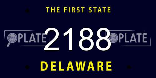 2188 Delaware License Plate