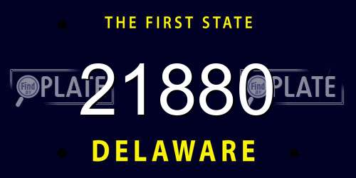 21880 Delaware License Plate