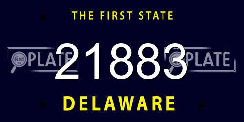 21883 Delaware License Plate