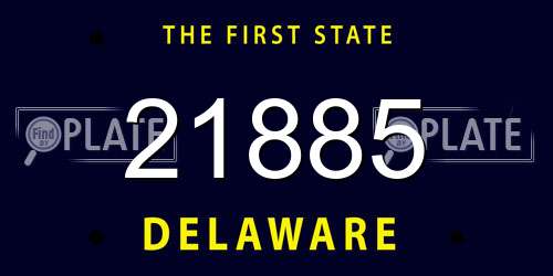 21885 Delaware License Plate