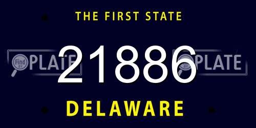 21886 Delaware License Plate