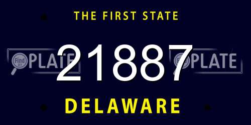 21887 Delaware License Plate
