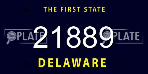 21889 Delaware License Plate