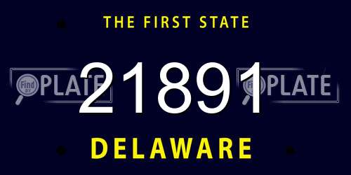 21891 Delaware License Plate