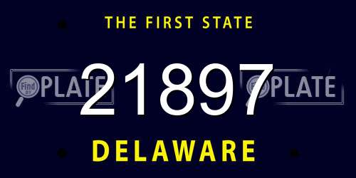 21897 Delaware License Plate