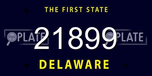 21899 Delaware License Plate