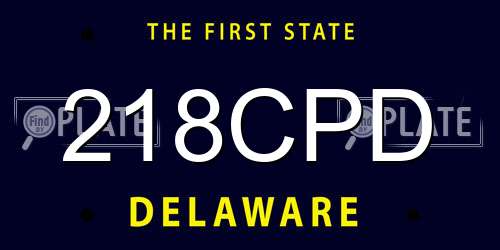 218CPD Delaware License Plate