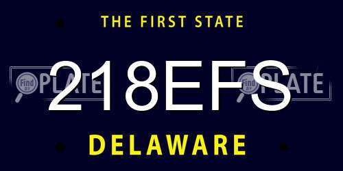 218EFS Delaware License Plate