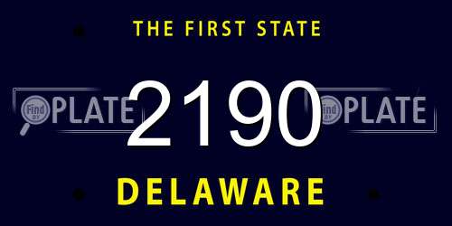2190 Delaware License Plate