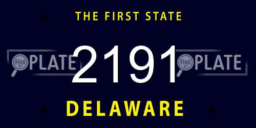 2191 Delaware License Plate