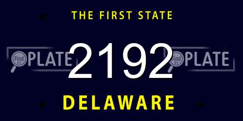 2192 Delaware License Plate