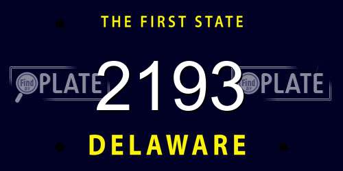 2193 Delaware License Plate