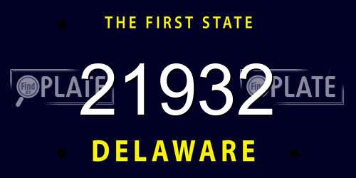21932 Delaware License Plate