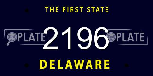2196 Delaware License Plate