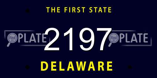 2197 Delaware License Plate