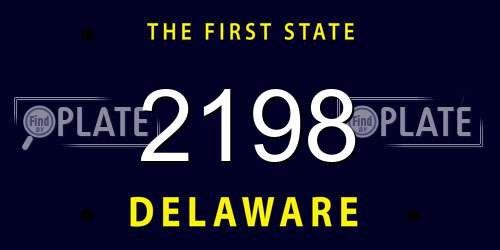 2198 Delaware License Plate