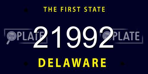 21992 Delaware License Plate