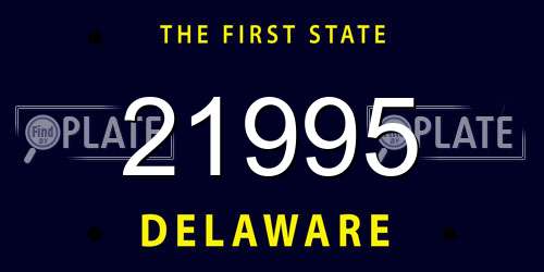 21995 Delaware License Plate