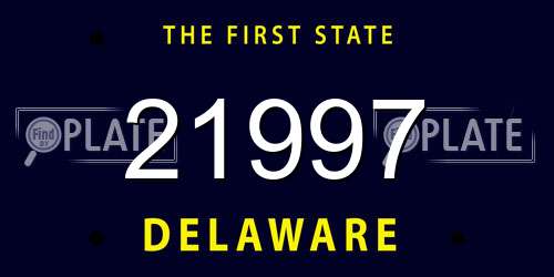 21997 Delaware License Plate