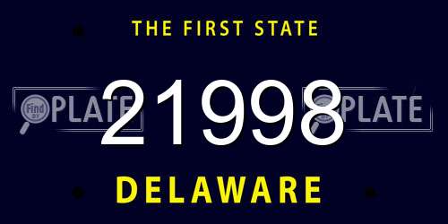 21998 Delaware License Plate