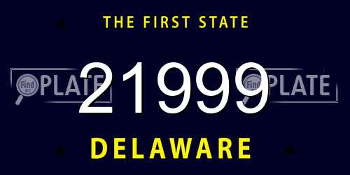 21999 Delaware License Plate