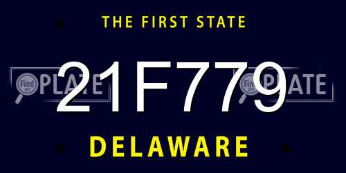 21F779 Delaware License Plate