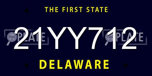 21YY712 Delaware License Plate