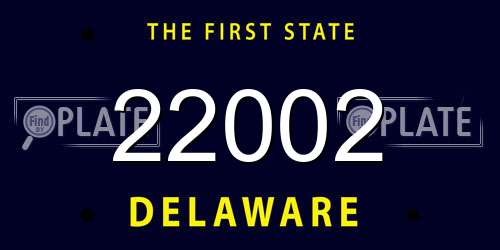 22002 Delaware License Plate