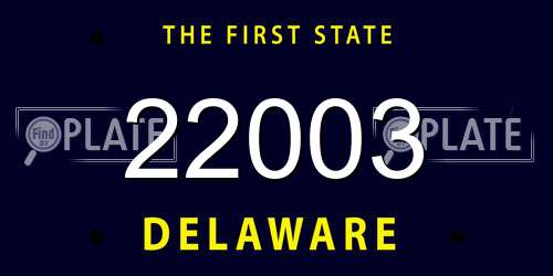 22003 Delaware License Plate