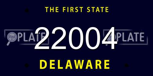 22004 Delaware License Plate