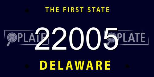22005 Delaware License Plate