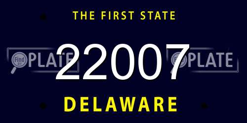 22007 Delaware License Plate