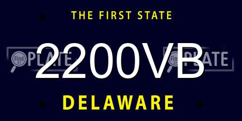 2200VB Delaware License Plate