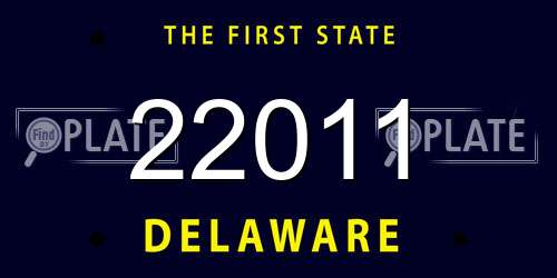 22011 Delaware License Plate