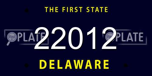 22012 Delaware License Plate