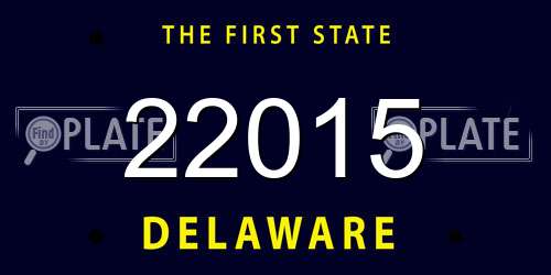 22015 Delaware License Plate
