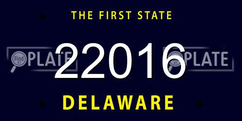 22016 Delaware License Plate