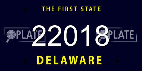 22018 Delaware License Plate