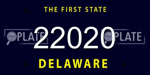 22020 Delaware License Plate