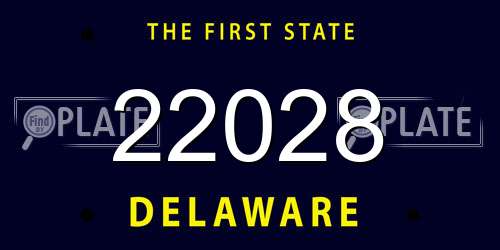 22028 Delaware License Plate
