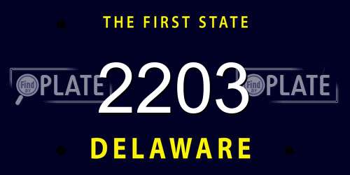2203 Delaware License Plate