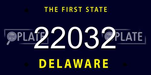 22032 Delaware License Plate