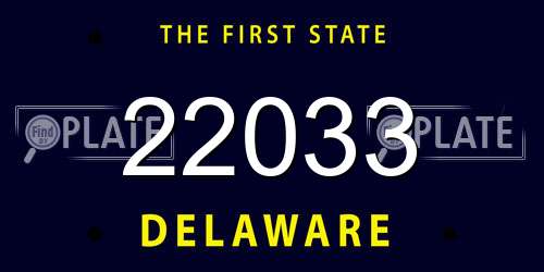 22033 Delaware License Plate